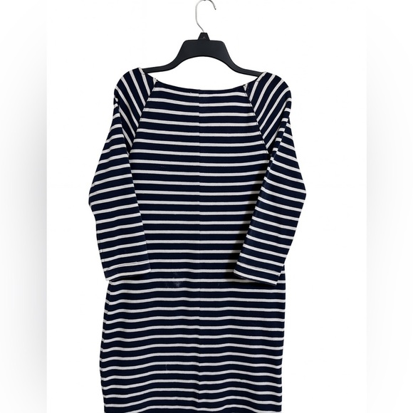 GAP Navy & White Striped Cotton Dress Women’s Medium Classic, Below Knee - Picture 3 of 3